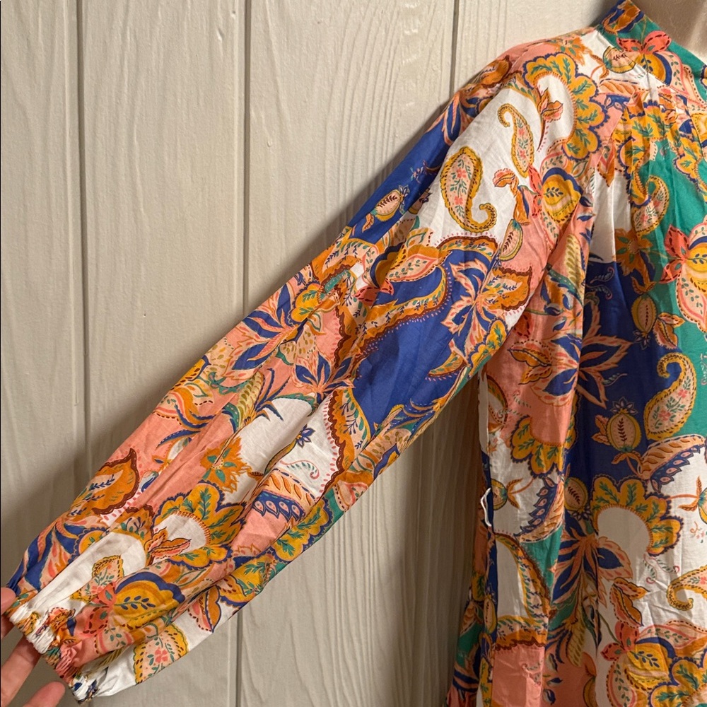 Antonio Melani Brynn Mock Neck Long Sleeve Retro Floral Print Dress SIZE 4 - Picture 8 of 14